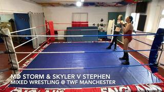 Brutal Booted Tag Team Domination – MD & Skyler Make Stevo Suffer for His Arrogance