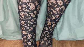 Bare Toenails Wiggle and Scratch in Fishnet Tights GoddessCokoKitty ASMR
