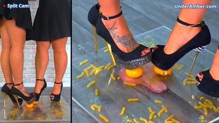 Goddess Amber - Miss Lucy - Trample Kitchen 1 - Making Meals Under Our 6 Inch Heels - 185 Split Cam - Trample Trampling Cock Balls Food Crushing Crush