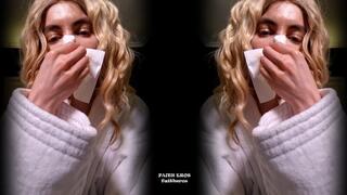 CAM GIRL IS BLOWING A NOSE - CHEAP LOSER PRICE