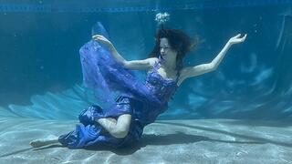 Underwater Dress Flow Test – Purple Butterfly Gown in Motion (2 Angles)