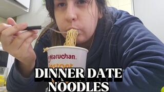 Virtual Date Noodle Chewing POV – Watch Me Eat Pasta Close Up, Slurping Sounds, Mouthplay, Messy Eating, Intimate Dinner Time