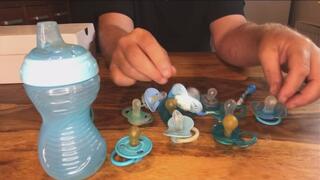 I find ALL your baby pacifiers and bottle, your secret is out !