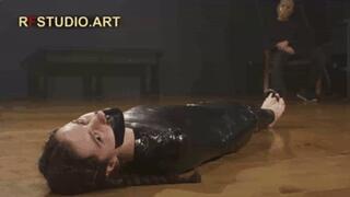Dark Ariel in Mummification Part 1 - Sexy Barefoot Struggling (FULL HD MP4)