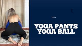 inflatable yoga ball and leggings