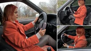 Inexperienced Kate tries to drive and gets angry