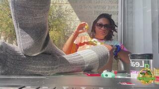 Temptress Mango Smokes and Ignores You While You Goon Over Her Socks and Feet