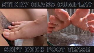Riri Lunara's Soft Dick Cock Tease - Double Cumshot & Sticky Glass Table Cumplay
