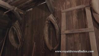 Cowgirl Dildo Fuck in the Barn Part 1