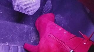 Hot revving in my red boots