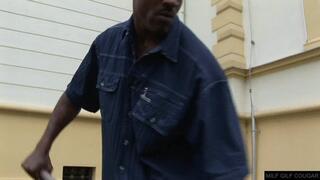 BIG TITS SLUTY MILF FOR LUCKY BLACK GARDENER