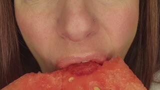 Sasha Eating A Watermelon