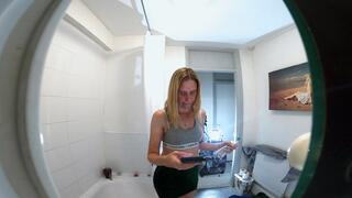Danielle Brushing Her Hair In The Mirror (4K)