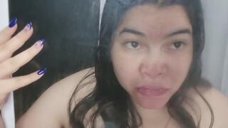 Pervert smashes her face against a glass