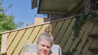 Naked Sunbathing with Coconut Oil and smoking – Risky Outdoor Tease SSBBW