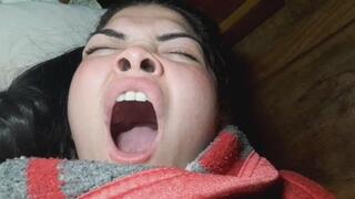 Yawning by day, I open my mouth wide so you can see right through me - open your perverted mouth wide