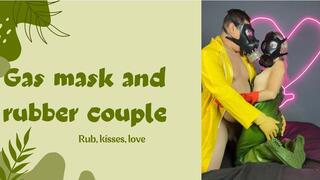 gas mask and rubber couple love
