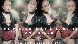 The Pleasure of Cigarette and Dildo - Smoking Marlboro Red