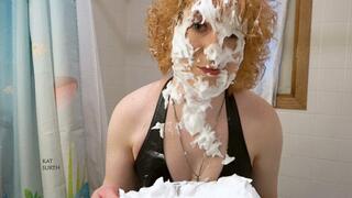 Leather and Messy Pie in the Shower