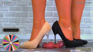 Goddess Amber - Miss Lucy - Trample Games 3: Heel Of Fortune - 186 Bug Cam - Trample Trampling CBT Ballbusting Cock Balls Crushing Crush Shoejob Footjob Cumshot