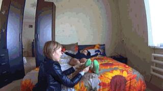 FOOT STALKER RUINED HER SOCKS