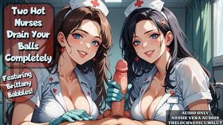 Two Hot Nurses Drain Your Balls Completely