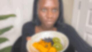 Aggressively Eating Fruit