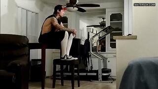 SKATER STEPS ON NERDS HEAD WITH HIS SIZE 14 CONVERSE AND DIRTY SOCKED FEET