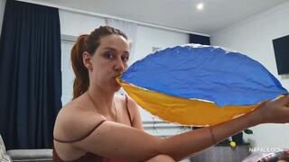 Sensual Beach Ball Inflation in Red Silk Lingerie – Real Lung Power Fetish!