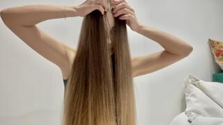 Straight hair covers the face (custom video)
