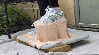 Sneakers Glued Down – Foot Close-Up Trap Struggle (Glue Poured & Snapped Back!)