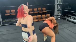 BBW brunette smothered by blondes