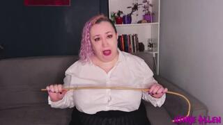 Stop Being A Dirty Boy - BBW, Nimue Allen, femdom, hairy pussy, caning, scolding - wmv