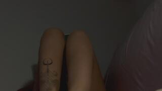 Playful Latina teases with her bare feet while reading