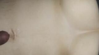 Navel licking and cum shot