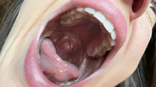 close up of yawn, you are inside us Angie