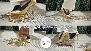 Squeezing Frozen Hard Bananas under CHARLES&KEITH High Heels