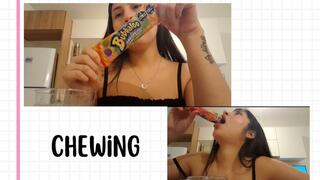 Chewing bubbaloo flavored candies