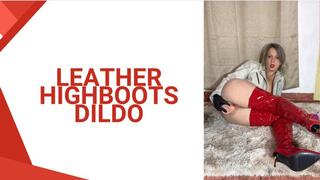 dildo in leather and highboots