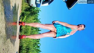 Sandra Jayde 19-06-25 During a satin legshow session I wanted to have a good golden shower