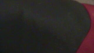 Red Pumps Dipping In Black Hose