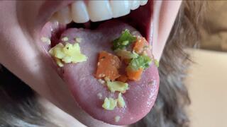 Eating Salad with Chicken