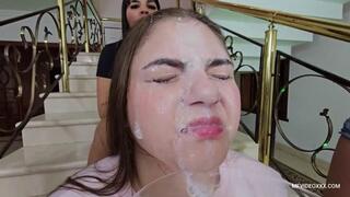 MOVIE STAR GIRLS SPITTING - VOL # 219 - STEPSISTERS KATYA ZARA & JULLY ZARA and PATRICIA - NEW MF JUN 2025 - CLIP 04