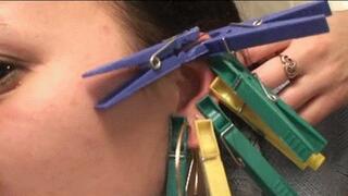 SEXY EARS OF LORY WITH CLOTHES PEGS (AA)