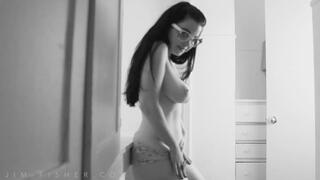 Sexy Geek Girl Striptease with Sybil