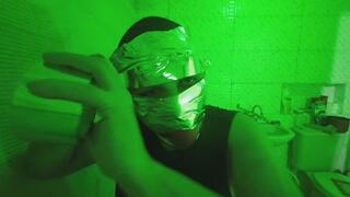 Self gagged ball gag and tape