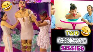 Two Ball Gagged Bondage Boys Turned Sissy Sluts by Femdom Girls (DOUBLE VOLUME) (high res mp4)