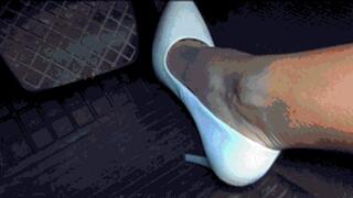 Press on the gas in white shoes a