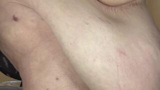 Slow motion ssbbw Hexsii up close side profile belly jiggle