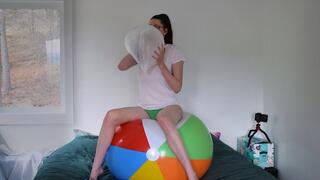 98 BTP a Shopping Bag on a Big Beach Ball